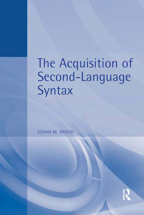 Book cover of Acquisition of Second Language Syntax