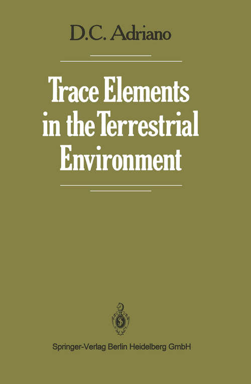 Book cover of Trace Elements in the Terrestrial Environment (1986)