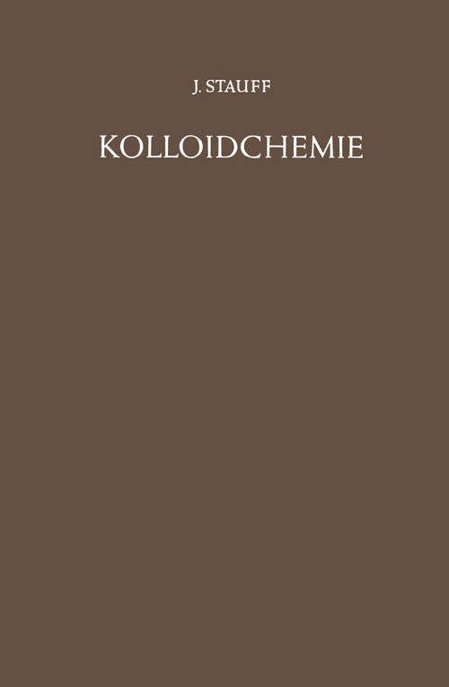 Book cover of Kolloidchemie (1960)