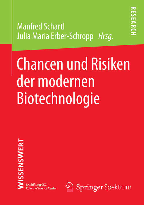 Book cover of Chancen und Risiken der modernen Biotechnologie (2014)