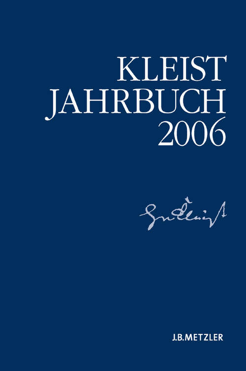 Book cover of Kleist-Jahrbuch 2006 (1. Aufl. 2006)