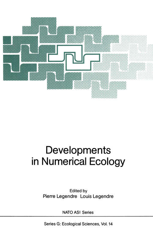 Book cover of Developments in Numerical Ecology (1987) (Nato ASI Subseries G: #14)