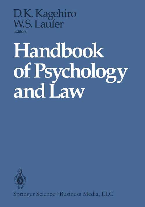 Book cover of Handbook of Psychology and Law (1992)