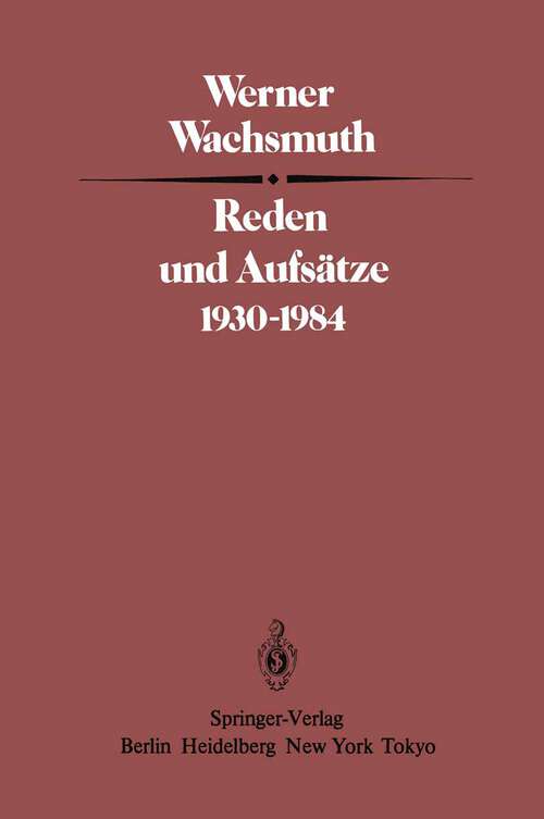 Book cover of Reden und Aufsätze 1930–1984 (1985)