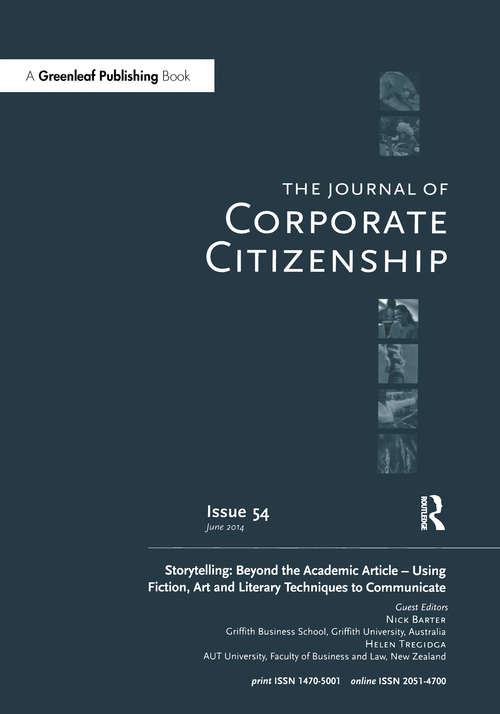 Book cover of Storytelling: A special theme issue of The Journal of Corporate Citizenship (Issue 54)