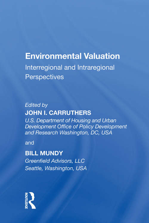Book cover of Environmental Valuation: Interregional and Intraregional Perspectives