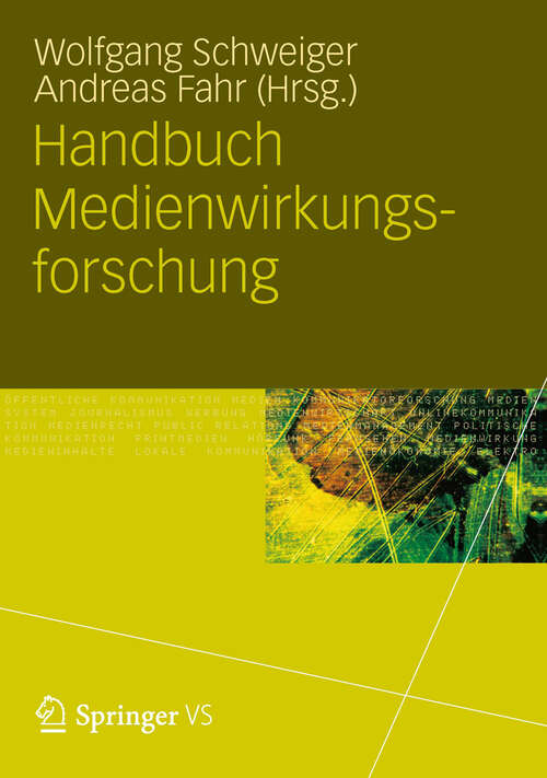 Book cover of Handbuch Medienwirkungsforschung (2013)