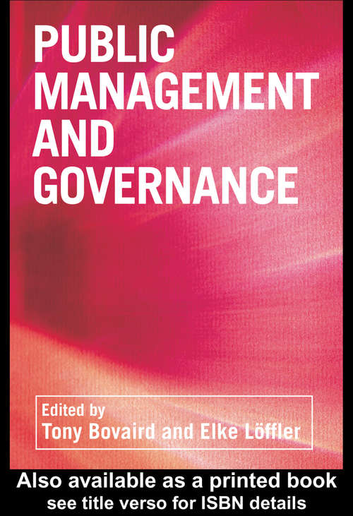 Book cover of Public Management and Governance