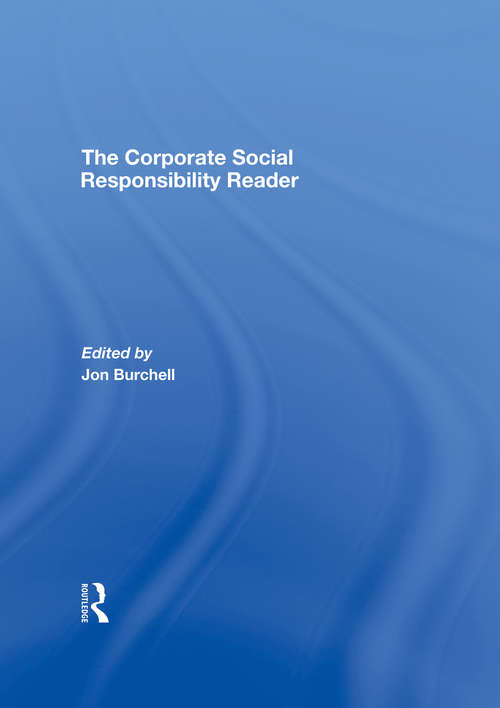 Book cover of The Corporate Social Responsibility Reader