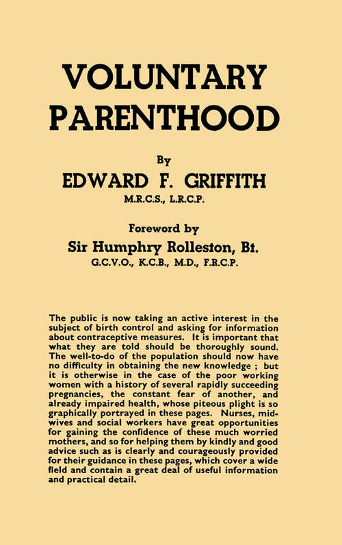Book cover of Voluntary Parenthood