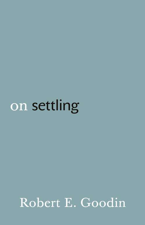 Book cover of On Settling