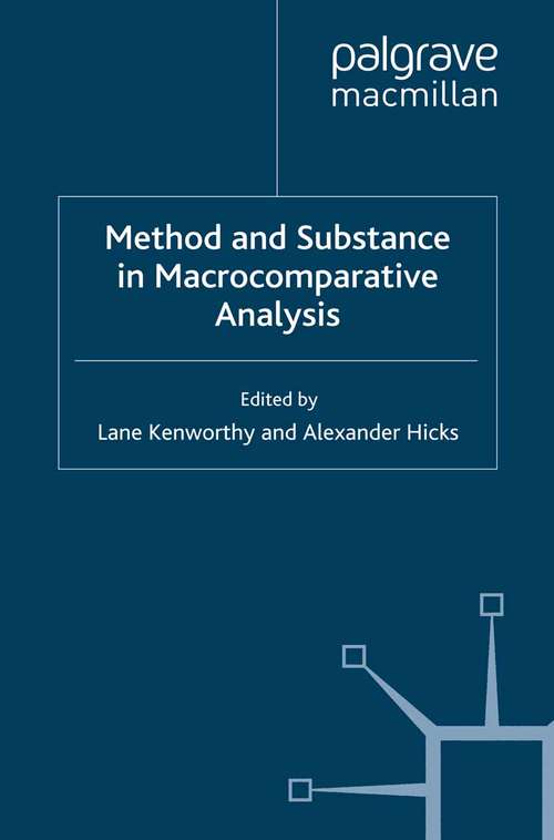 Book cover of Method and Substance in Macrocomparative Analysis (2008) (ECPR Research Methods)
