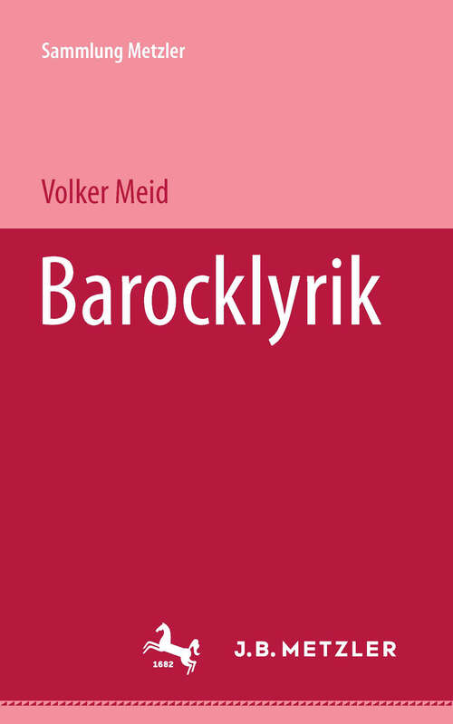 Book cover of Barocklyrik (1. Aufl. 1986) (Sammlung Metzler)