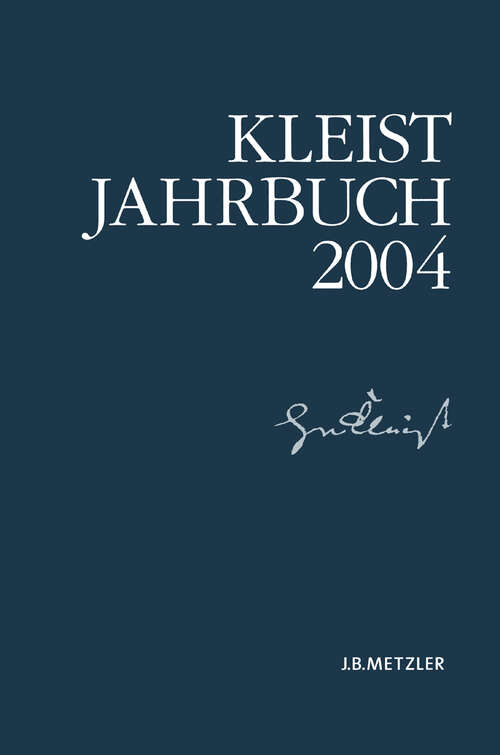 Book cover of Kleist-Jahrbuch 2004 (1. Aufl. 2004) (Kleist-Jahrbuch)