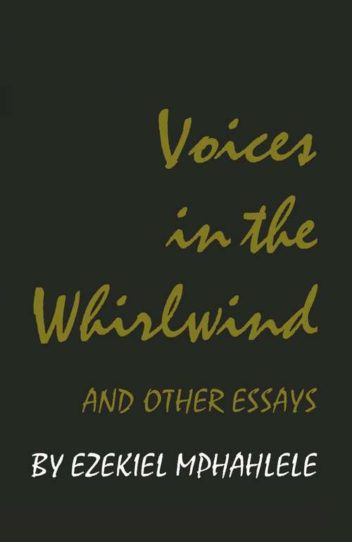 Book cover of Voices in the Whirlwind and other Essays (1st ed. 1972)
