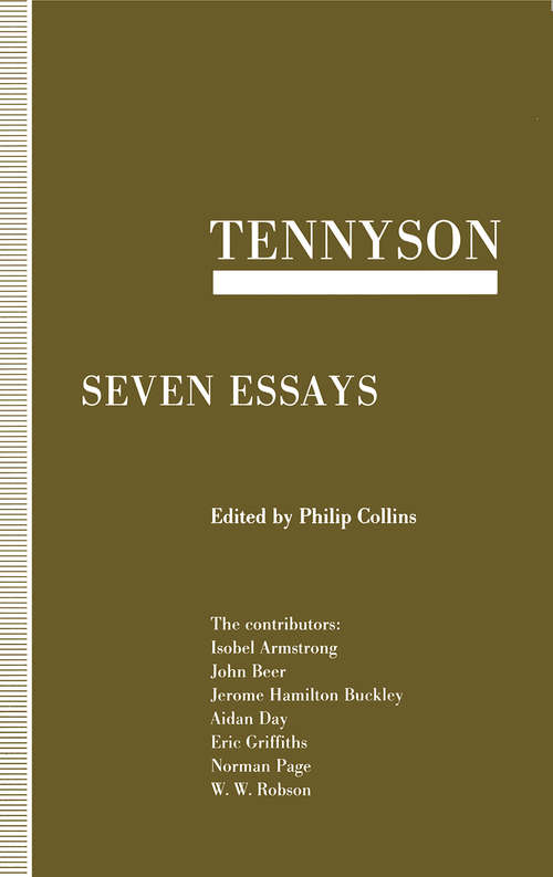 Book cover of Tennyson: Seven Essays (1st ed. 1992)