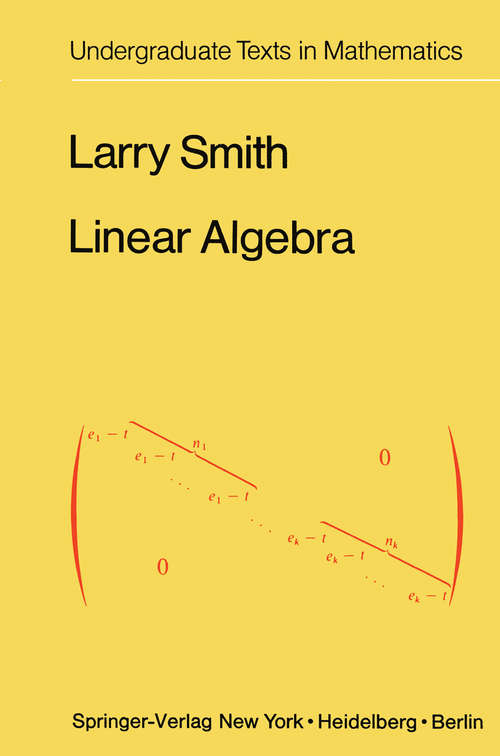 Book cover of Linear Algebra (1978) (Undergraduate Texts in Mathematics)