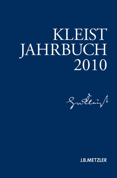 Book cover of Kleist-Jahrbuch 2010 (1. Aufl. 2010)