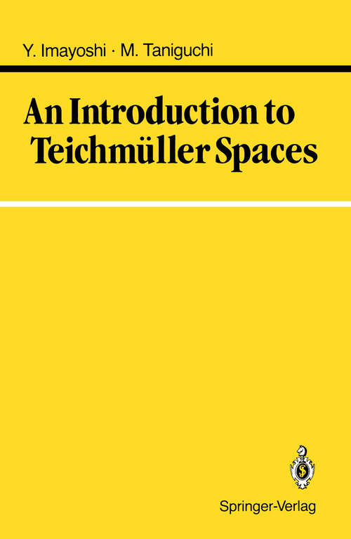 Book cover of An Introduction to Teichmüller Spaces (1992)