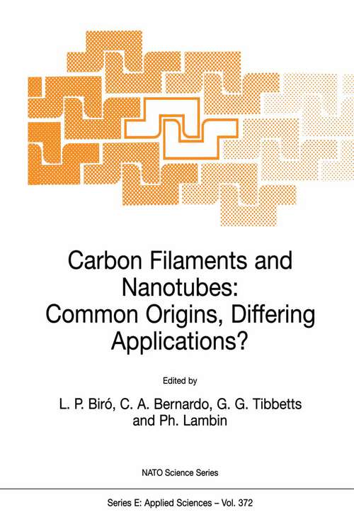 Book cover of Carbon Filaments and Nanotubes: Common Origins, Differing Applications? (2001) (NATO Science Series E: #372)