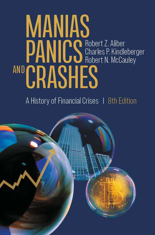 Book cover of Manias, Panics, and Crashes: A History of Financial Crises (8th ed. 2023)