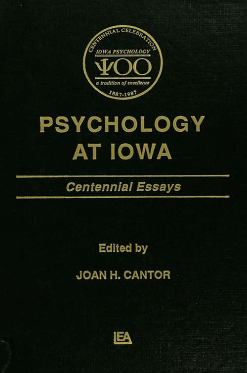 Book cover of Psychology at Iowa: Centennial Essays