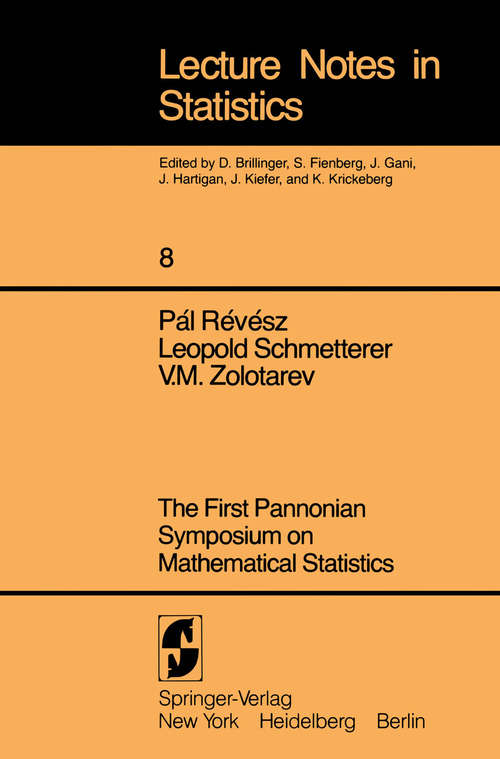 Book cover of Anaesthesiologische Probleme in der Gefäßchirurgie: 2. Rheingau-Workshop (1981) (Lecture Notes in Statistics #8)